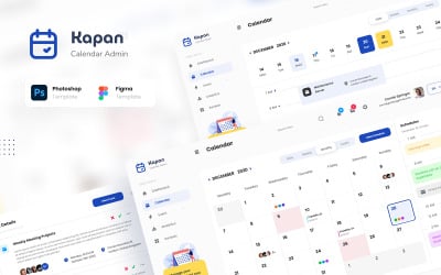Kapan - Calendar Admin Dashboard Figma PSD UI Elements