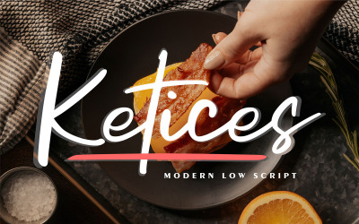 Ketices | Modern laag cursief lettertype