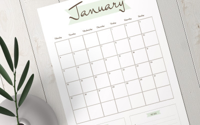 Planejador do calendário mensal 2021