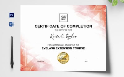 Red Color Certificate Template