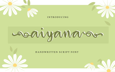Aiyana | Handskrivet kursivt teckensnitt