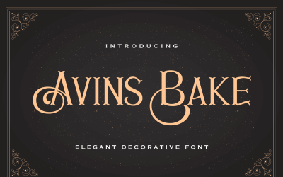Avins Bake - Dekoratif Serif Yazı Tipi
