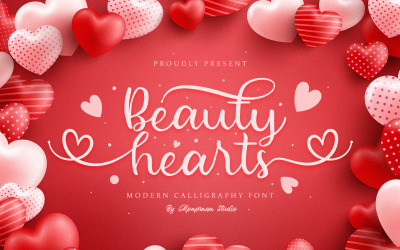 Beauty Hearts - Moderne Kalligraphie-Schriftart