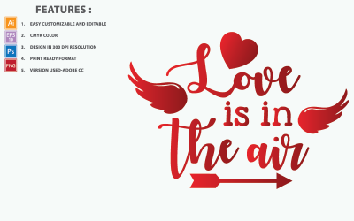 Love Is In The Air Valentin Quotes - Illustratie