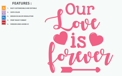 Notre amour est éternel citations de la Saint-Valentin - Illustration