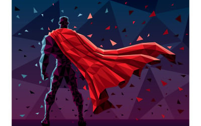 Low Poly Superheld - Illustration