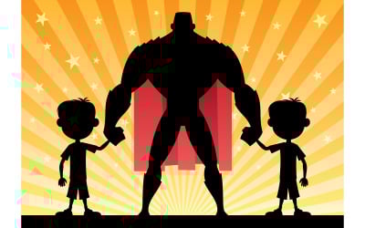 Super Dad Twin Boys - Illustration