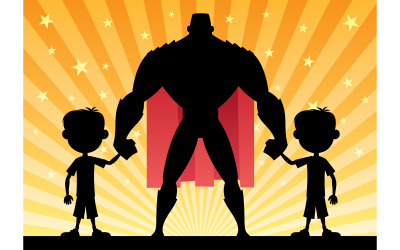 Super Dad Twin Boys - ilustracja