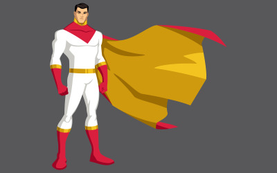Superbohater azjatyckich na białym tle - ilustracja