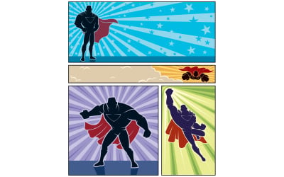 Superhelden-Banner - Illustration