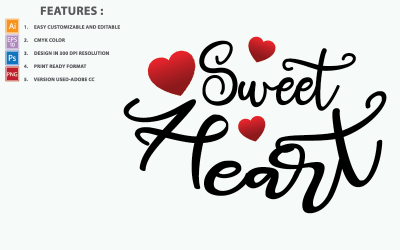 Sweet Heart Vector Design - Ilustracja