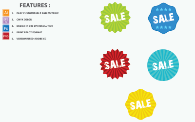 Verkoop Tag Vector Badges Design - Illustratie