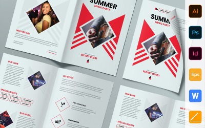 Brochure Summer Music Party à deux volets - Modèle d&amp;#39;identité d&amp;#39;entreprise