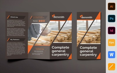 Carpenter Facebook Brochure Trifold - Plantilla de identidad corporativa