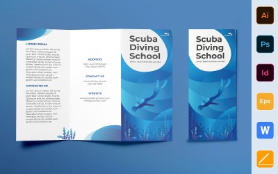 Diving School Brochure Trifold - Corporate Identity Template