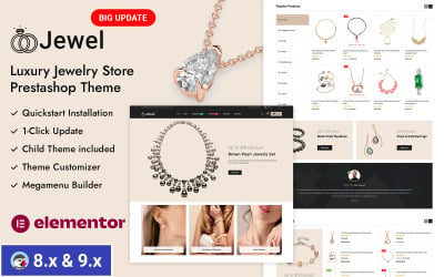 Jewel – магазин ювелірних виробів з діамантами Адаптивна тема PrestaShop