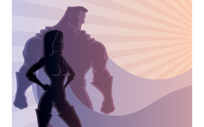 Pareja de superhéroes 3 - Ilustración