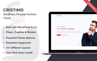 Reszponzív Cristino - Personal Portfolio WordPress sablon 152635