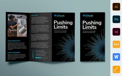 Tech Startup Brochure Trifold - Kurumsal Kimlik Şablonu