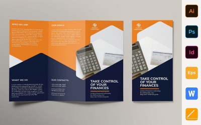 Brochure du consultant en finances à trois volets - Modèle d&amp;#39;identité d&amp;#39;entreprise