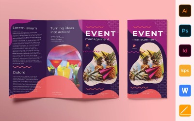 Event Management Broschüre Trifold - Vorlage für Corporate Identity