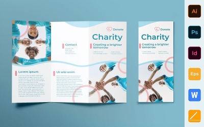 Folheto de caridade com três dobras - modelo de identidade corporativa