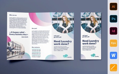 Laundry Brochure Trifold - Corporate Identity Template