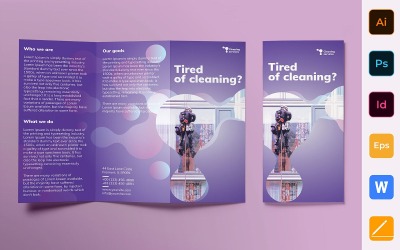 Städtjänstbroschyr Trifold - mall för företagsidentitet