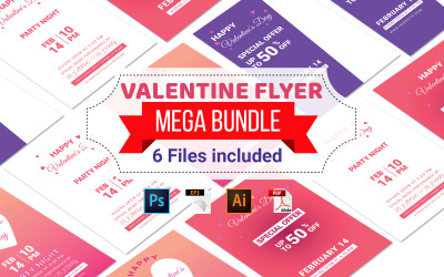 Valentine Flyer Design Bundle - Vorlage für Unternehmensidentität