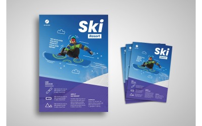 Flyer Ski Resort - Plantilla de identidad corporativa