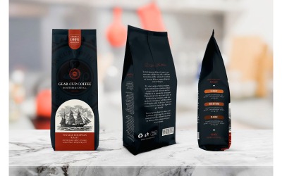 Packaging Gearup Coffee - Plantilla de identidad corporativa