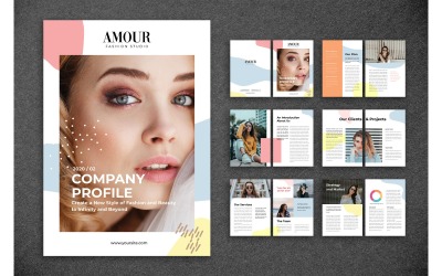 Perfil de la empresa Estudio de moda - Plantilla de identidad corporativa