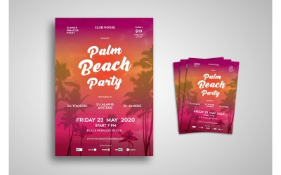 Flyer Beach Party - Plantilla de identidad corporativa