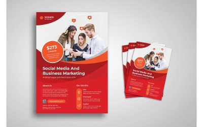 Flyer Social Media Marketing - Modèle d&amp;#39;identité d&amp;#39;entreprise