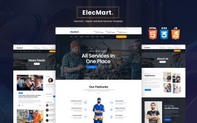 Bootstrap Šablona webových stránek "Elecmart - Repair and Multi Services" #153397