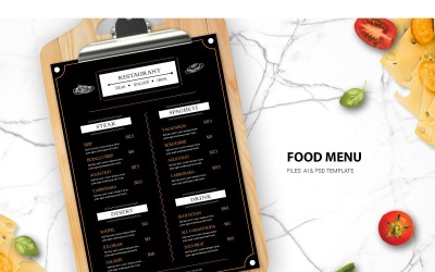 Food Menu Americano - Modelo de Identidade Corporativa