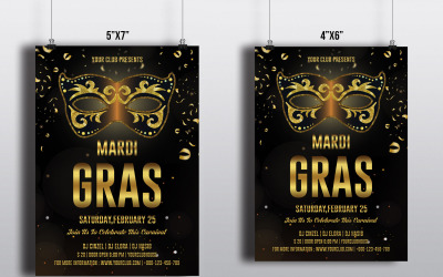 Mardi Gras Party Flyer - mall för företagsidentitet