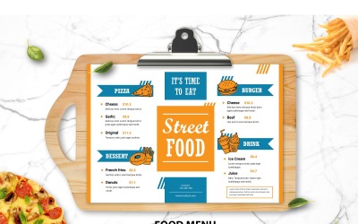 Menu żywności Street Food - szablon tożsamości korporacyjnej