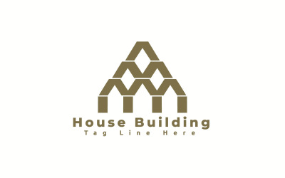 Modelo de logotipo de construção de casa