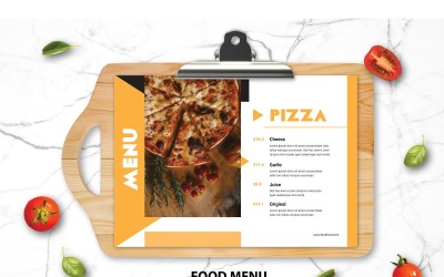 Pizza menu cibo - modello di identità aziendale
