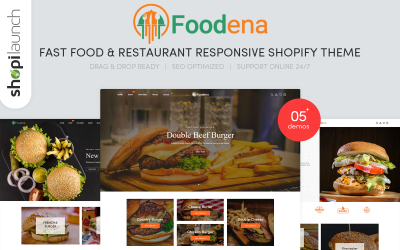Foodena - Fast Food &amp;amp; Restaurant Duyarlı Shopify Teması