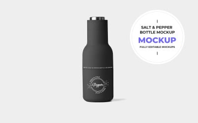 Makieta produktu z butelką soli i pieprzu