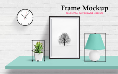 Maquette de produit de cadre photo mural