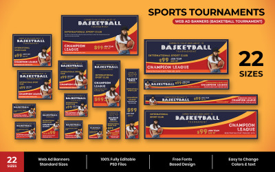 Sport Tournament Web Ad Banners Social Media Template