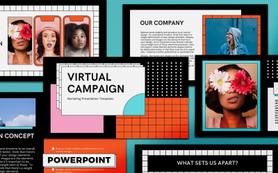Modelo de apresentação de campanha virtual em PowerPoint