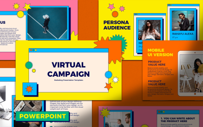 Šablona prezentace virtuální kampaně PowerPoint