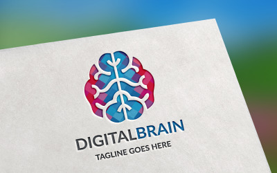 Digital Brain Logo Template