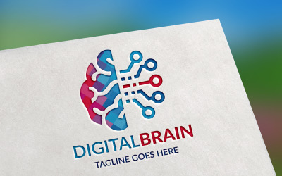 Dijital Beyin Logo Şablonu