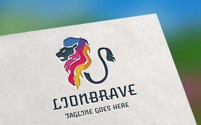 Lion Brave Logo Template