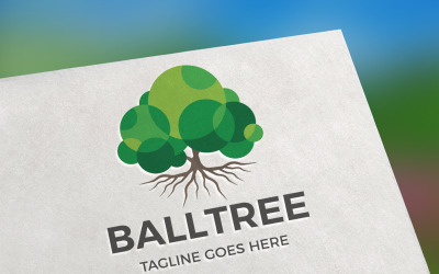 Modèle de logo d&amp;#39;arbre à boules